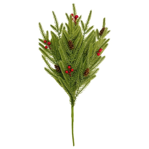 Christmas Norfolk Pine Branches, Artificial Christmas Norfolk Branches Artificial Greenery Real Touch Pine Needle Branches Stems Sprigs for Xmas DIY Making Garland Wreath Home Decor