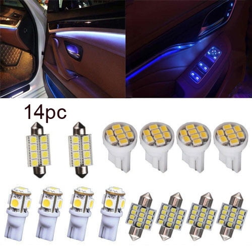 14x White Interior LED Light Kit Energy Saving Universal Car License Trunk Lamp 