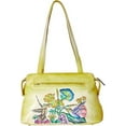 thumbnail image 2 of Sishka Womens Hand Painted Lemon Yellow Leather Shoulder Bag – Stylish Bag for Work, Travel & Daily Use, 2 of 7