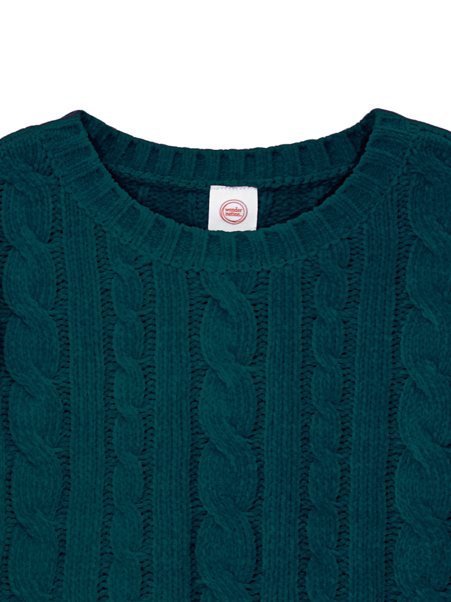 Wonder Nation Toddler Girls Cable Knit Sweater, Sizes 12M-5T