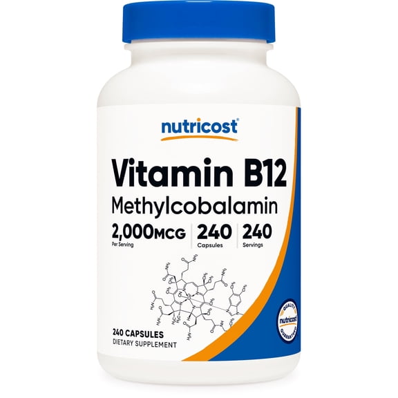 Nutricost Vitamin B12 (2,000mcg) 240 Capsules - Gluten Free & Non-GMO Supplement