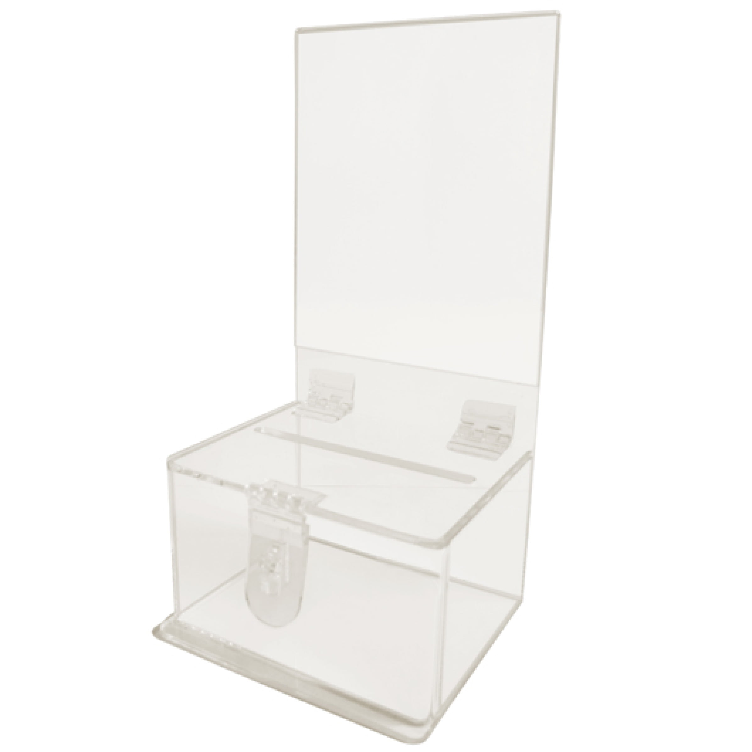 for Fundraising Donation Box Clear Ticket Box MCB Locked Donation Box with Back Wall Clear Display Area Collection Box 