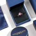 thumbnail image 5 of Gem Stone King 10K Yellow Gold Light Pink Created Sapphire and White Diamond Engagement Ring for Women | 3.12 Cttw | Oval 10X8MM | Gemstone September Birthstone | Size 5, 5 of 7