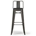 thumbnail image 2 of Simpli Home Rayne 30" Industrial Metal Bar Stool in Gun Metal Gray (Set of 2), 2 of 9