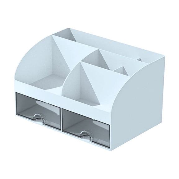 Kdkad Desk Organizer with Drawers, 2 Drawer Desktop Plastic Storage, Rectangular Office Stationery Supplies Desktop Drawers, Clear Desktop Storage Drawers for Office Supplies, Makeup Organizers