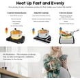 thumbnail image 4 of Cusimax Electric Stove, 1800W Infrared Hot Plate, 7 Inch Ceramic Glass Portable Double Burner Cooktop for Dorm Office Home Camp, Compatible w/All Cookware, Heat-up In Seconds-Upgraded Version, 4 of 6