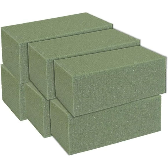 Kedudes Premium Dry Floral Foam Blocks for Flower Arrangements Supplies, 6pk - Foam Block for Artificial Flowers & Plant Decoration, Green Foam Bricks, Florist Foam Brick, Flower Foam Block Bulk