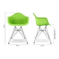 thumbnail image 5 of Aron Living Tower 18" Plastic and Chrome Steel Armchairs in Green (Set of 4), 5 of 5
