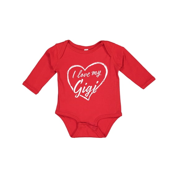 Inktastic I Love My Gigi in White Chalk Heart Boys or Girls Long Sleeve Baby Bodysuit