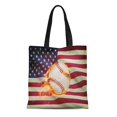thumbnail image 1 of JSDART Sac Fourre-Tout en Toile Drapeau de Baseball sur Série Usa Sacs d'Épicerie Réutilisables Sac à Main, 1 of 1