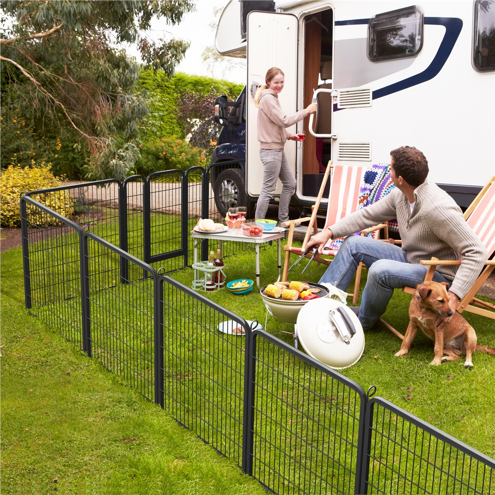 Renwick 8 Panel Heavy Duty Dog Playpen, Indoor & Outdoor, Black