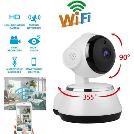 Hd Wifi Nanny Cam EEEkit 720P Wireless IP Camera, WiFi HD Home Security Monitoring Systems, 360 Degree Panoramic View Angle Nanny Cam with Motion Detection, Night Vision, Two-Way Audio for Baby/Elder/Pet ()