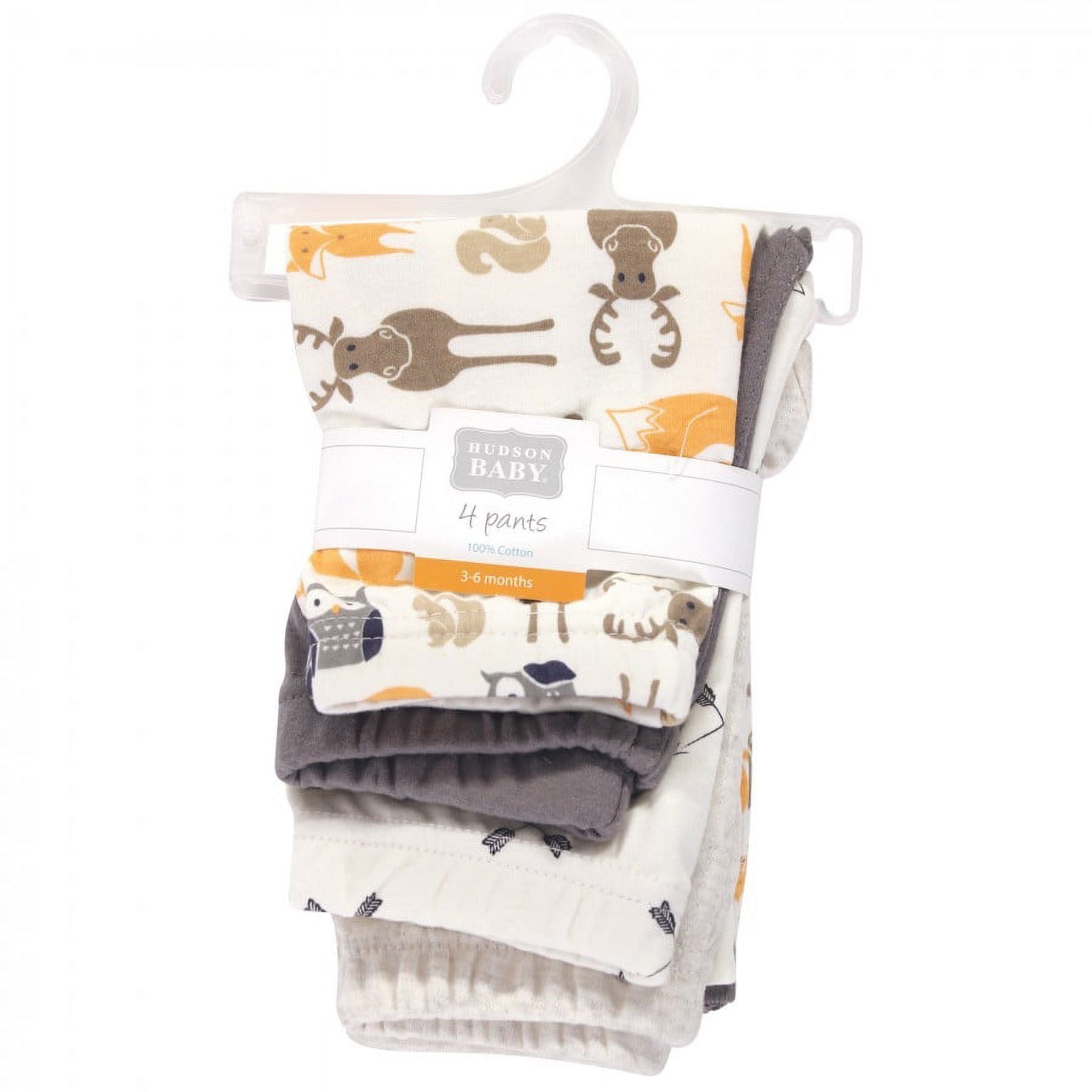 Hudson Baby Infant and Toddler Boy Cotton Pants 4pk, Boy Forest, 5 Toddler