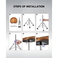 thumbnail image 7 of Donner Drum Throne Set, Padded Seat Height Adjustable Drum Stools, 5A Drumsticks Included, 7 of 7