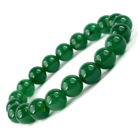 Nuvin Natural Green Aventurine Bracelet Beads Bracelet Round Shape for Reiki Healing and Crystal Healing Stone Semi Precious Gemstones Stretchable Bracelet