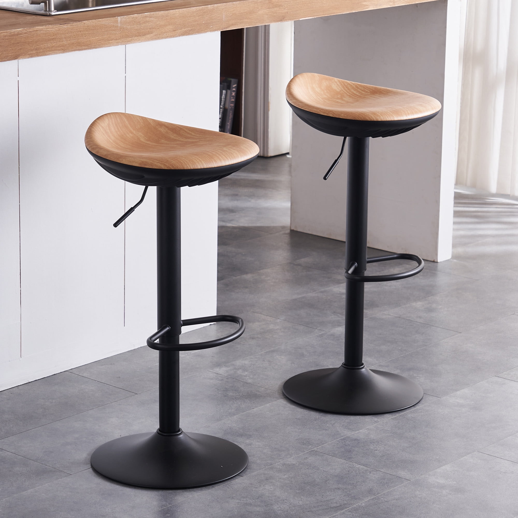 Kidol & Shellder Swivel Bar Stools Set of 2 Modern Counter Height