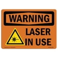 thumbnail image 1 of SignMission OS-WS-A-1824-L-12662 18 x 24 in. OSHA Warning Sign - Laser in Use, 1 of 1