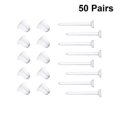 thumbnail image 2 of 100 Pcs Clear Earring Plastic Earring Backs Earrings Blank Stud Tiny Head Findings DIY Supplies, 2 of 3