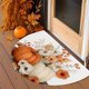 thumbnail image 1 of Decoraciones de Halloween, Adornos de Halloween, Tapete semicircular de calabaza y hoja de arce para la entrada del porche, resistente a la suciedad, tapete decorativo navideño, tapetes de poliéster, 1 of 6