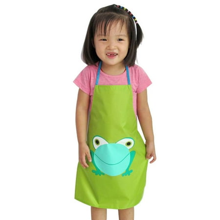 Print Drink - CARLTON Kids Waterproof Frog Print Apron Paint Eat Drink Outerwear