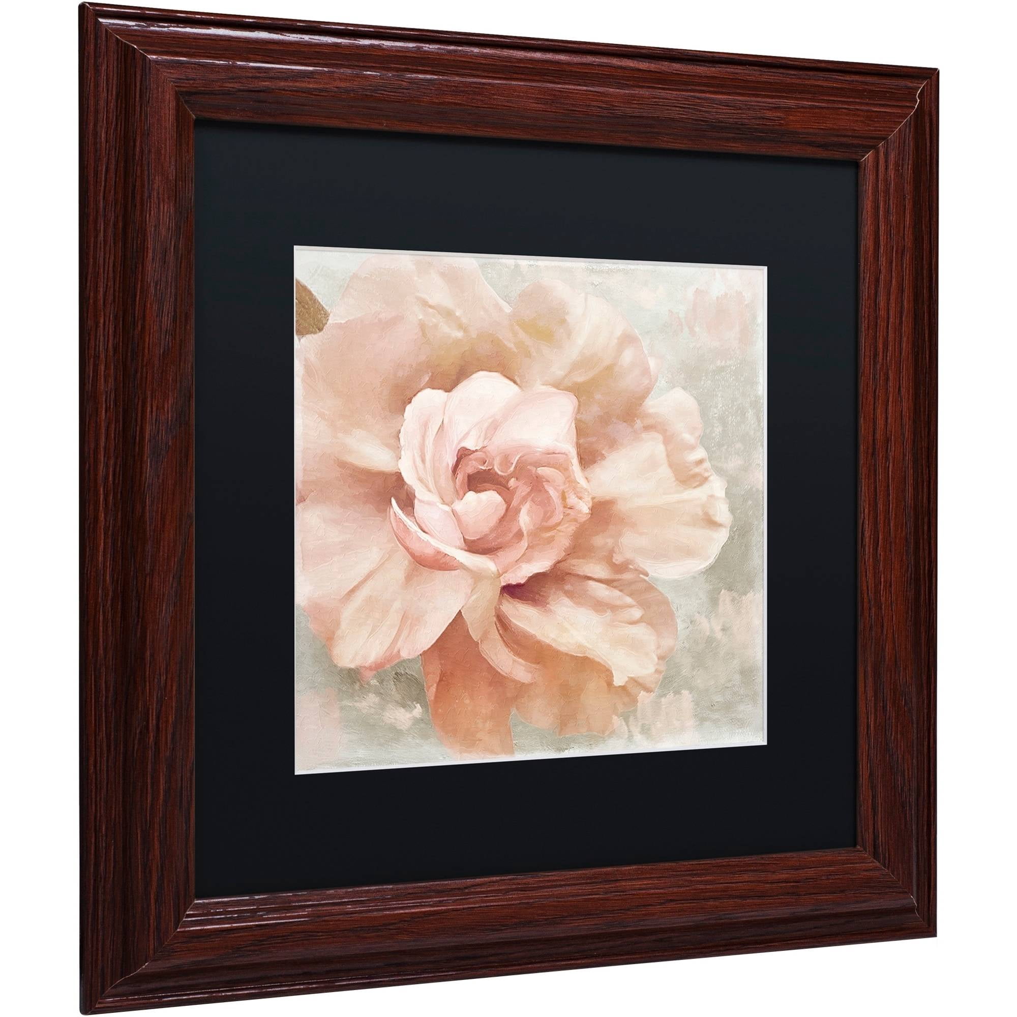 Trademark Fine Art "Petals Impasto I" Canvas Art by Color Bakery Black Matte, Wood Frame