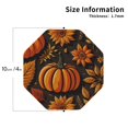 thumbnail image 2 of Zufioo Autumn Pumpkin Leaves Print Leather Coaster Set, Decorative PVC Coasters 4-pack - Scald and Stain-resistant, Suitable for Home, Cafes, Restaurants-Octagon, 2 of 6