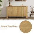 thumbnail image 4 of 59'' Buffet Cabinet with Storage, 4-Door Retro Kitchen Sideboard with Adjustable Shelves, Solid Wood Console Table for Living Room, Natural, 4 of 7