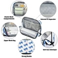 thumbnail image 4 of Standing Pencil Case with Base Large Capacity Stationery Pouch Pen Bag with Zipper for Women Men Blue Bows Pattern, 4 of 7