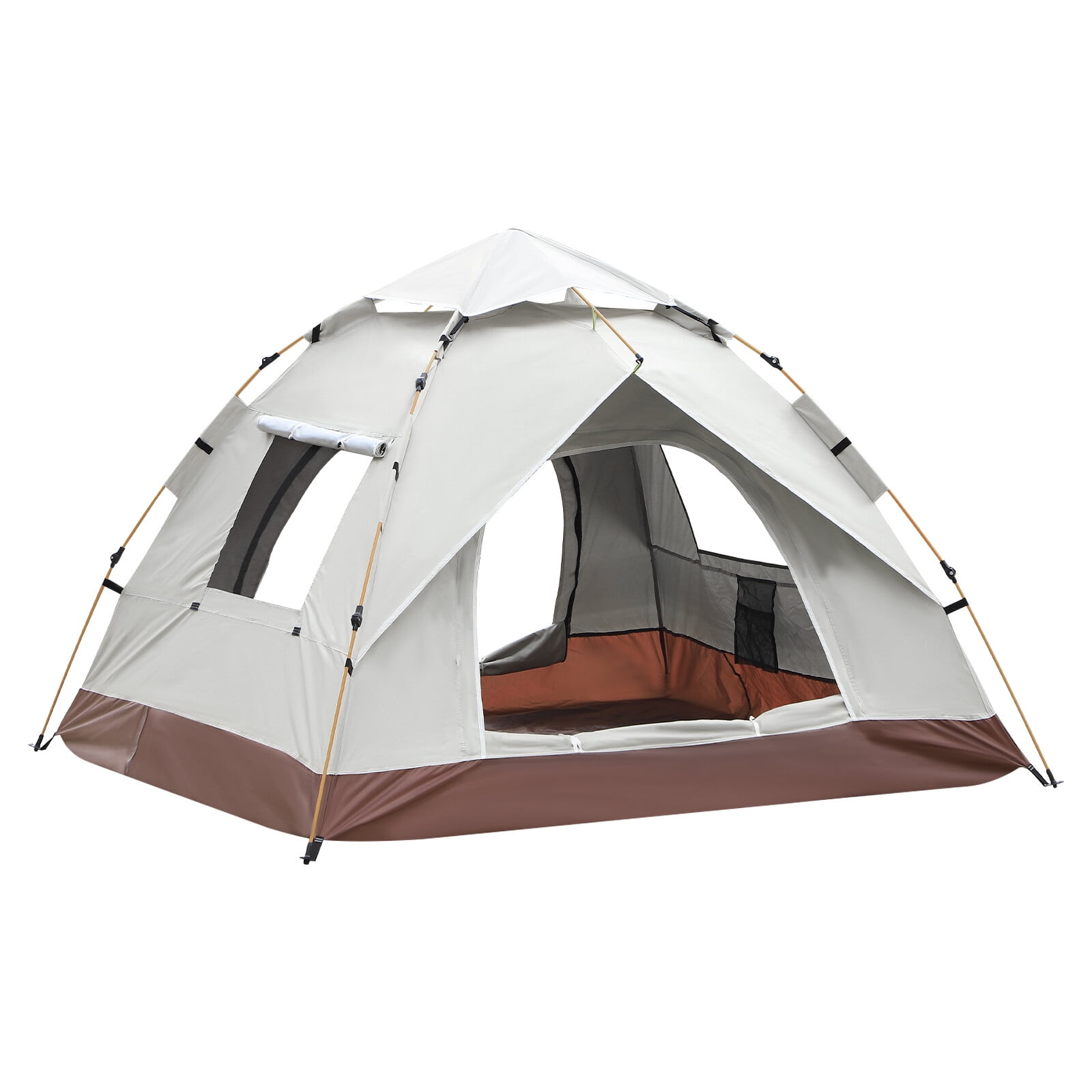 Camping Tent 3 Person Automatic Pop Up Tent, Waterproof Windproof, Easy Setup in 60s, with Rainfly, Carry Bag & Ground Nails, Portable Dome Tent for Family Camping Hiking Traveling