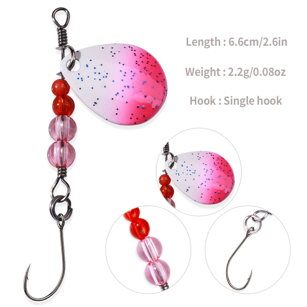 Fishing Lures Spinnerbaits, HENGJIA 15PCS Fishing Lure,Trout Bass Spinner Lures with Sharp Hook for Freshwater Fishing, 2.6in/0.08oz