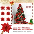 thumbnail image 3 of Gymnture christmas 6Pcs Glitter Poinsettia Flowers with Clips for Xmas Decor, 3 of 11