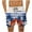 004 Dark Blue, variant on Men's Print Drawstring Waistband Casual Beach Shorts Stretch Straight Leg Shorts With Pocket