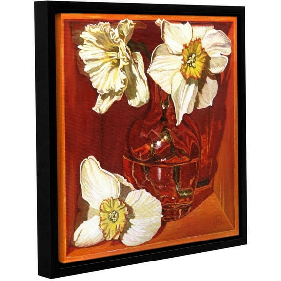 ArtWall Paige Wallis "Creamy Trumpets Of Spring" Gallery-wrapped Floater-framed Canvas