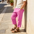 thumbnail image 4 of WRKEKC Boys and Girls Linen Pants Solid Color Loose Casual Pure Cotton Summer Breathable Trousers 4-15 Years, 4 of 9