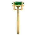 thumbnail image 3 of Solitaire Engagement Ring for Women - 2ct Simulated Emerald in 18K Yellow Gold Promise Ring, 3 of 6