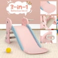 thumbnail image 5 of 3 in 1 Toddler Slide, Baby Slide Climber Folding Playset with Basketball Hoop and Ball, Indoor and Outdoor Playground for Kids, Pink, 5 of 10