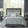 thumbnail image 2 of Madison Park Queen Lavine 12-Piece Comforter Set with Cotton Bed Sheets, Blue, 2 of 5