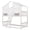 White, variant on Sailvan Twin over Twin House Bunk Bed with Roof and Window, Low Height Safety Design Grey