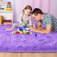 thumbnail image 2 of GFDYREE Soft Shag Rugs Living Room Carpet, 5.3 x 7.5 Feets, Purple, 2 of 7