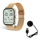 thumbnail image 4 of Hombres Smart Watch Digital Bluetooth Compatible con la pantalla Táctil Táctil Reloj de pulsera Fitness Tarifa cardíaca Música Reproductor SmartWatch Electronics Gold Steel Correa Inevent EL005787-05B, 4 of 7