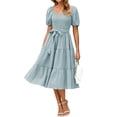 thumbnail image 1 of Vestido BerryGo Summer 2025, casual, con cuello cuadrado a media pierna, 1 of 7