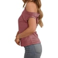 thumbnail image 5 of Womens Off One Shoulder Tops Summer Ribbed Knit Tank Tops Trendy Casual Loose Fit Sleeveless Tee Shirts, 5 of 6
