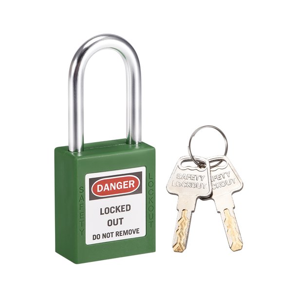 Uxcell Candado de Bloqueo Tagout con Llave, Candados de Acero Nylon Verde 1pcs