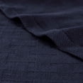 thumbnail image 6 of BNM Basketweave Cotton Blanket, California King, Navy Blue, 6 of 12