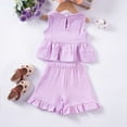thumbnail image 4 of ANINEO Toddler Girls 2PCS Summer Outfits Sweet Cute Sleeveless Tops And Ruffle Shorts Clothing Set, 4-5 Years, 4 of 9