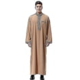 thumbnail image 1 of Muslim Mens Islamic Saudi Long Robe Thobe Kaftan Clothes Mens, 1 of 4