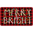 thumbnail image 1 of Tapis de Porte Joyeux et Lumineux Tapis de Noël Intérieur Extérieur Carreaux Rouges Tapis de Noël pour Porte d'Entrée Décorations de Vacances 17 Pouces x 30 Pouces, 1 of 5