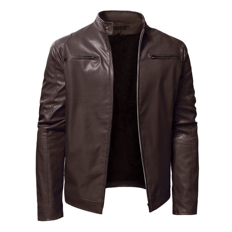 LISTHA Men's Black Genuine Lambskin Leather Biker Jacket Vintage