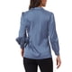 thumbnail image 3 of Camisa de botón casual de trabajo INSPIRE CHIC para mujer, blusa de satén de manga larga S Gris Azul, 3 of 6