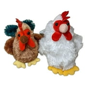 CHICKEN & COCKY ROOSTER Mini Flopsie 8" Stuffed Animal Plush by Aurora
